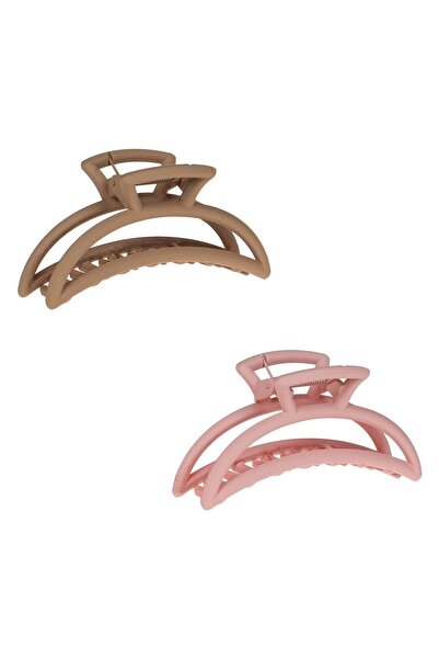 OEM Clame Par Taupe Powder Pink pentru Femei 11cm - 2buc