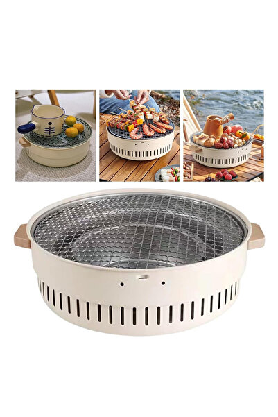DLC Barbecue Pot Camping Grill on Charcoal