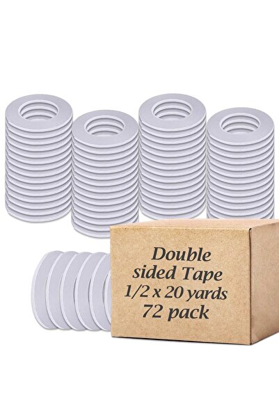 MARKQ [عبوة من 72] شريط لاصق مزدوج الجوانب 1/2 بوصة × 20 ياردة - لاصق للفنون ...