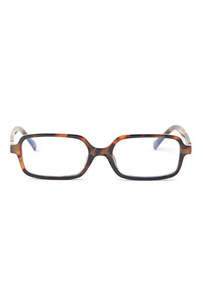 TomyHelf Leopar Çerçeve Dikdörtgen Tasarım Mavi Işık Koruyucu Gözlüğü