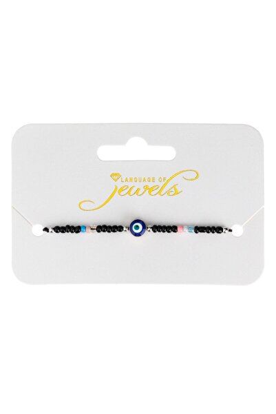 OEM Bratara cu Siret negru Ochi Bleu & Margele Colorate
