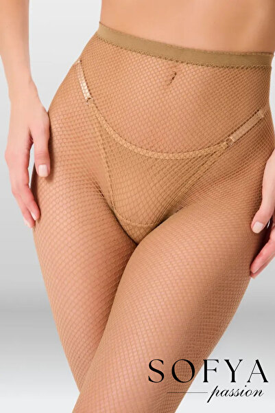 Sofya Passion Ten Fishnet Pantyhose, Thin Mesh Pattern, Durable and Stylish A...