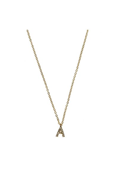 OEM Colier Lant de Culoare Aurie Litera A cu Strass pentru Femei