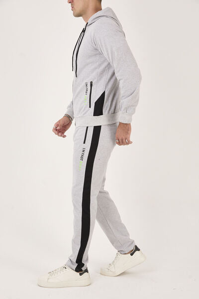3MODA Ανδρικό σετ φόρμας με φερμουάρ σε γκρι χρώμα