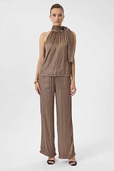 TIFFANY&TOMATO Omuzdan Bağlamalı Saten Bluz