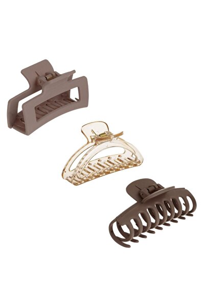 OEM Clame Par Transparente Bej Maro pentru Femei 8.5cm - 3buc