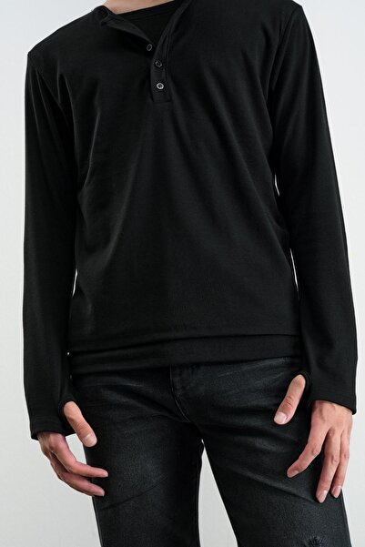 GIESTO ΜΑΥΡΟ ΜΑΚΡΥΜΑΝΙΚΟ ΜΠΛΟΥΖΑ ΜΕ ΕΝΤΟΣΙΣΤΟ ΑΘΛΗΤΙΚΟ ΕΝΤΟΣΙΣΤΟ