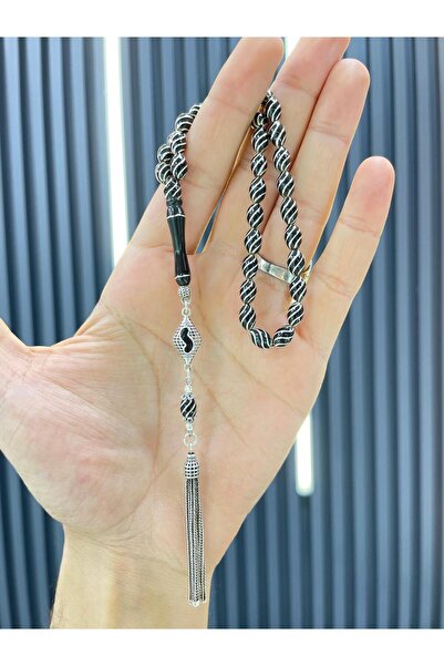 AHMET SİLVER 925 Ayar Gümüş İşlemeli Orjinal Erzurum Oltu Tesbih