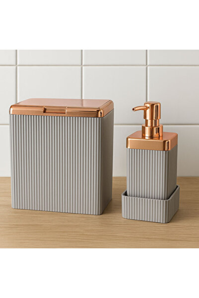 SİHİRLİ AYAKLAR 2-Piece Dish Set Kitchen Countertop Trash Can Soap Dispenser Detergent Holder Set