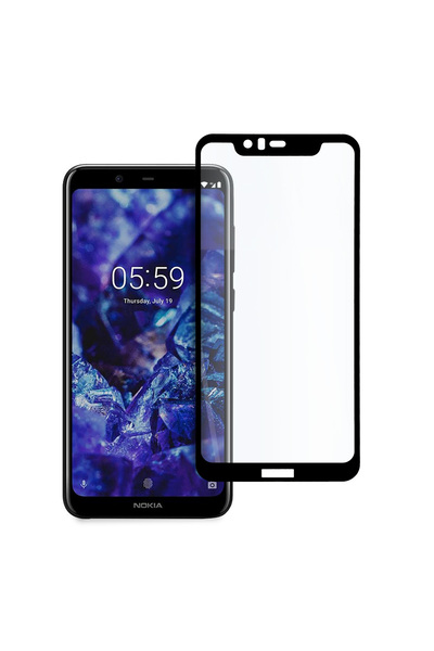 Magic Προστατευτικό οθόνης Magic, συμβατό με Nokia 5.1 Plus, σκληρυμένο γυαλί, μαύρο/διαφανές