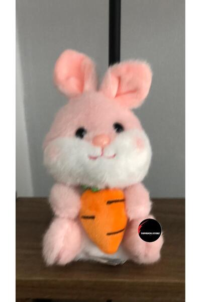 TOPROCKSTORE Sevimli Havuçlu Tavşan Peluş Oyuncak Anahtarlık Hediyelik Uyku A...