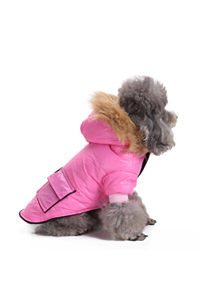 fara marca Geaca pentru catei roz XL 35cm lungime