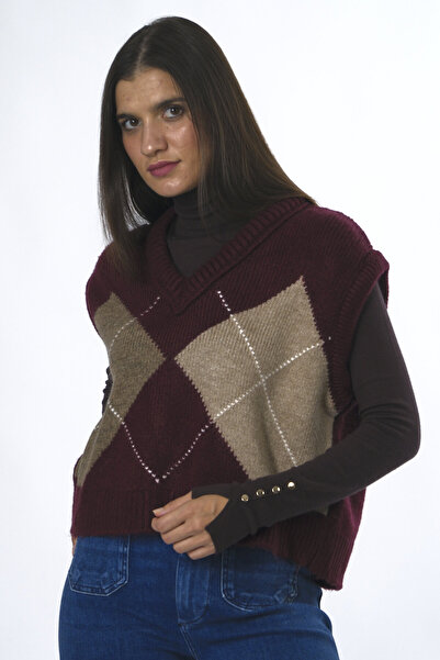 ABBRA Γυναικείο πουλόβερ με σχέδιο μπακλαβά