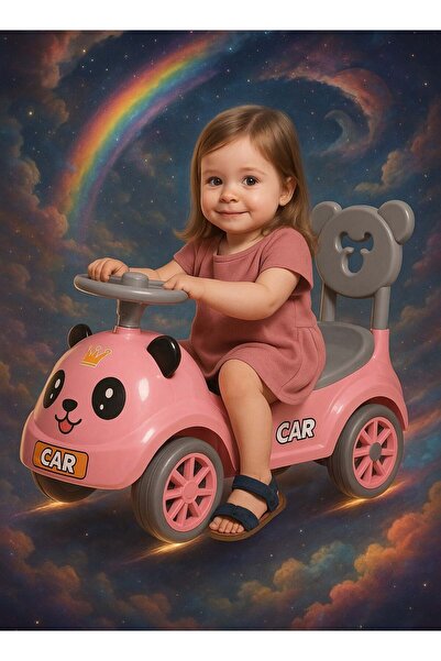 eastern سيارة دفع وهز للأطفال - وجه كرتوني، عجلات صامتة، موسيقى، بدون تروس أو...