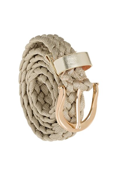 OEM Braided Belt with Gold Thread & Buckle for Women 105x2.5cm