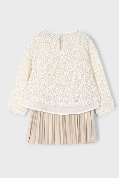 MAYORAL Κρέμα φορέματος με παγιέτες για κορίτσια 5-9 ετών