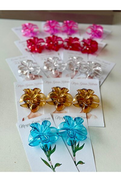 cacagift design İsme Özel Karışık Renkli Lotus Toka (Kına-Bride-Düğün Hediyel...