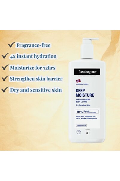 Neutrogena Body Lotion 400ml Deep Moisture Hypoallergenic New Model