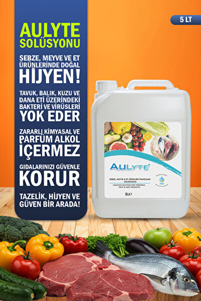 Aulyte Sebze, Meyve, Et Ürünü Temizleme Solüsyonu 5 LT