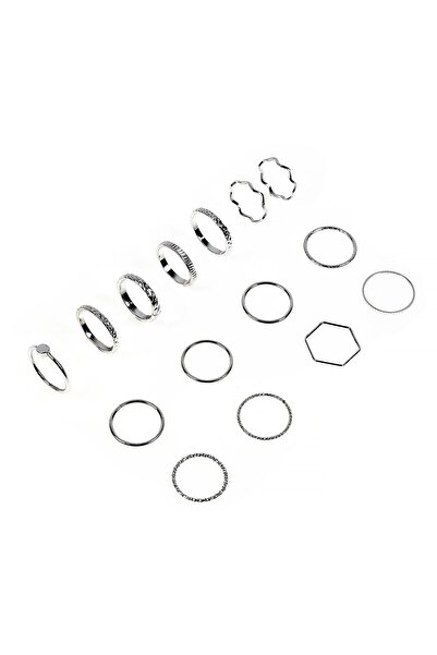 OEM Silver Color Wedding Rings with Rhinestone Pattern for Women - 15pcs