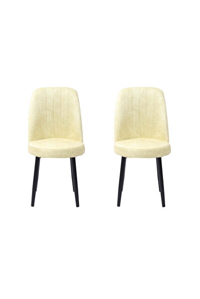 ARTA DOOR Set of 2 Cronos Cream Chairs, Chair, Black Leg, HORECA - Living, Dining, Kitchen, Textile Material