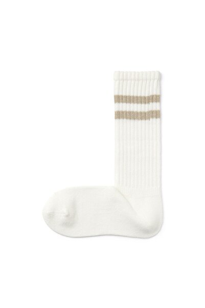 Muji Right Angle Loose Top Rib Socks (Line)