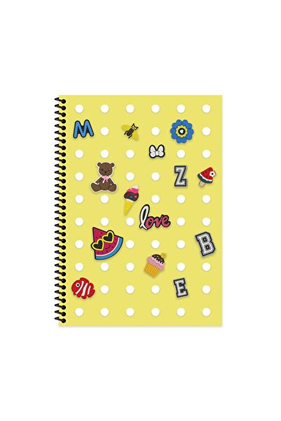 KESKİN COLOR دفتر ملاحظات ممتع بغلاف مربع من البولي بروبيلين مقاس A4 - أصفر