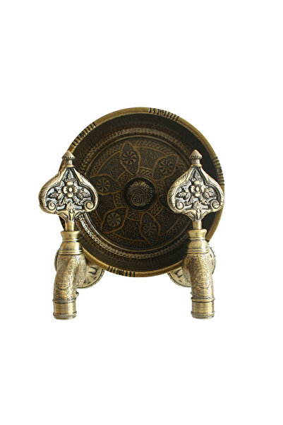 FKN صنبور حمام تركي عتيق بنمط مزدوج مرصع بالحجر مع فوهة تدفق