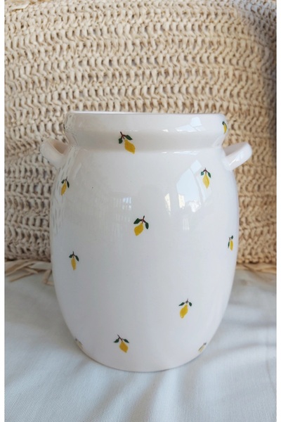 Ohlala Atelier Seramik Kaşıklık Limon Desenli El Yapımı Kaşıklık