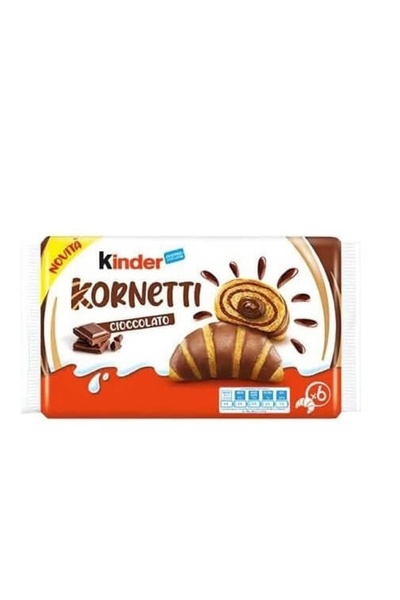 Kinder Cornuri cu ciocolata Kornetti, 6 buc, 252g - TERMEN DE VALABILITATE 29...