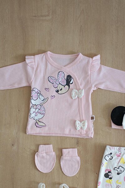 Sitilin Baby Girl Pink Mickey 5 Pcs Luxury Fancy Hospital Release Set
