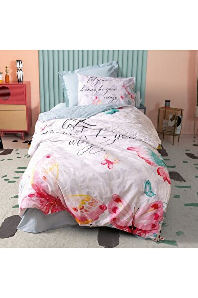 Cotton Box 100% cotton bed linen for 1 person, ranforce, Cotton Box, Wings Mint