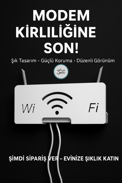 3art Metal Şık Tasarımlı Metal Wi-Fi Modem ve Router Kablo Düzenleyici – Este...