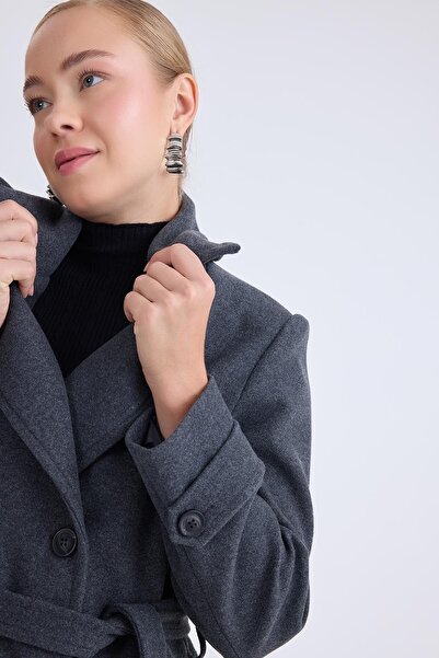 Vitrin Κοντό κασμίρ παλτό με κουμπιά μπροστά