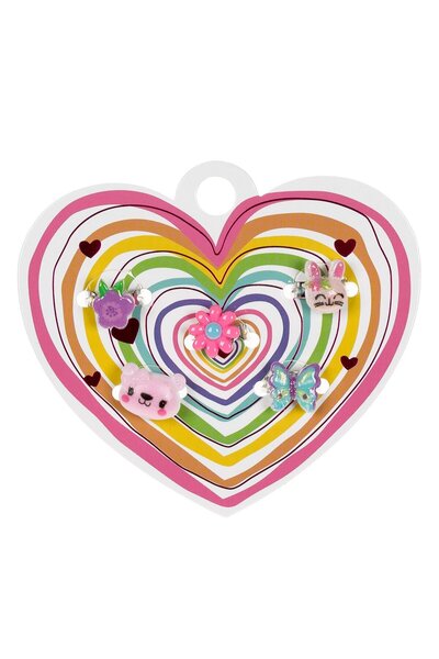 OEM Heart Shaped Figurine Rings for Kids - 5 pcs