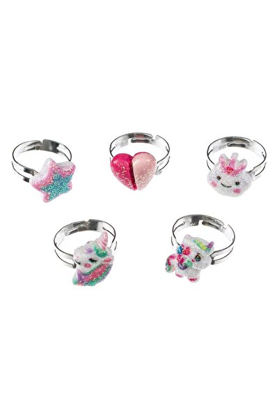 OEM Rings of Different Designs with Glitter for Children 1cm - 5pcs