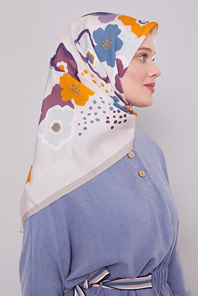 Levidor A.Gray Abstract Floral Pattern Aura Scarf