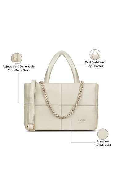 Lavie Luxe Women's Puff Extra Small Tote (Offwhite)