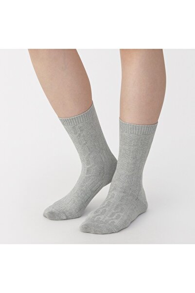 Muji Right Angle Loose Top Cable Stitch Socks