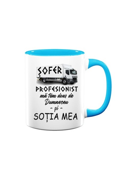 OEM Cană personalizată cu mesajul: „Șofer profesionist, mă tem doar de Dumnez...