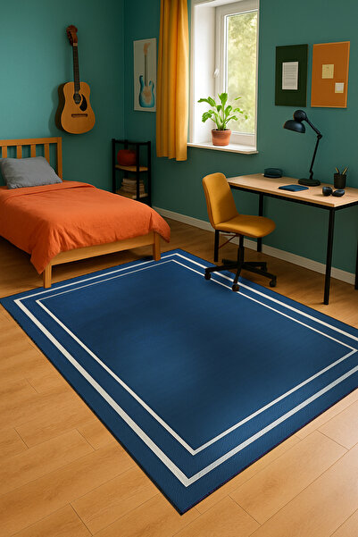 Rugs Modern Halı MOSSO Çift Şerit Desenli Dokuma Taban Vintage Dekoratif Halı...