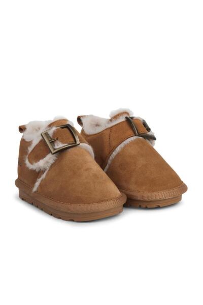 BUCKHEAD Slide Buck3066-Bh141 Children's Fur Shoes - Camel Hair