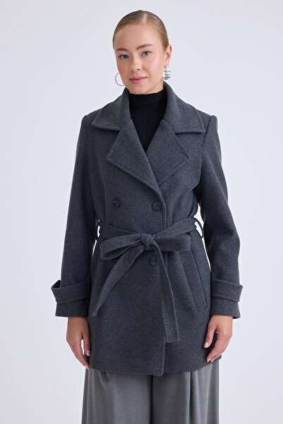 Vitrin Κοντό κασμίρ παλτό με κουμπιά μπροστά