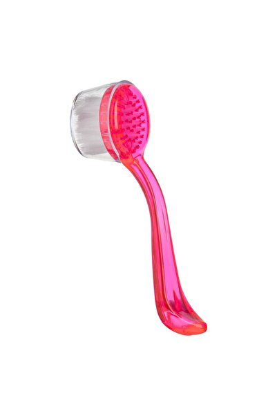 OEM Pink Facial Cleansing Brush with Transparent Cover 13.5cm