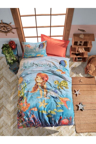 Cotton Box Bed linen 1 person 100% cotton ranforce,Cotton Box,Mermaid