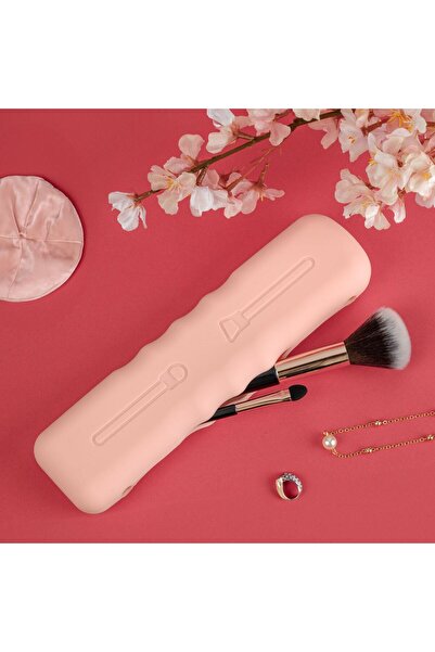 OEM Pink Silicone Makeup Brush Storage Case 5.5x2.5x21cm