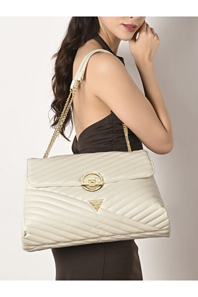 LAVIE SIGNATURE Denver Woman's Quilted Large Flap Satchel(OFF WHITE)