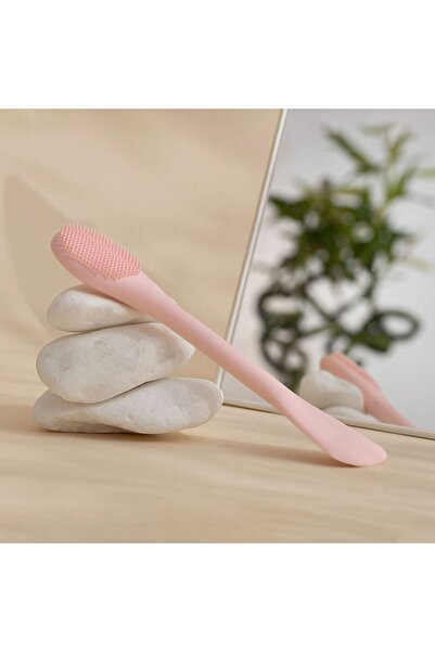 OEM Pink Silicone Mask Cleaning Brush with Spatula