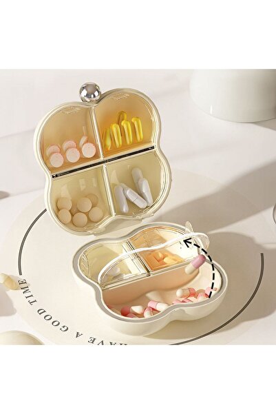 OEM Fancy Flower Shaped Pill Box with 7 Compartments 7x4x7cm