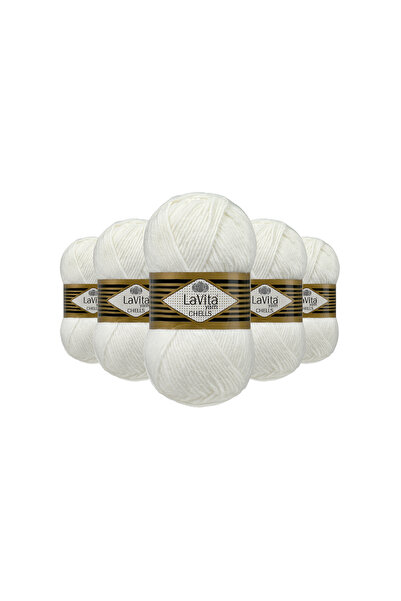 LaVita Yarn خيوط تشييلز للحياكة اليدوية 100% أكريليك 500 جرام 5 قطع (9501 أوب...